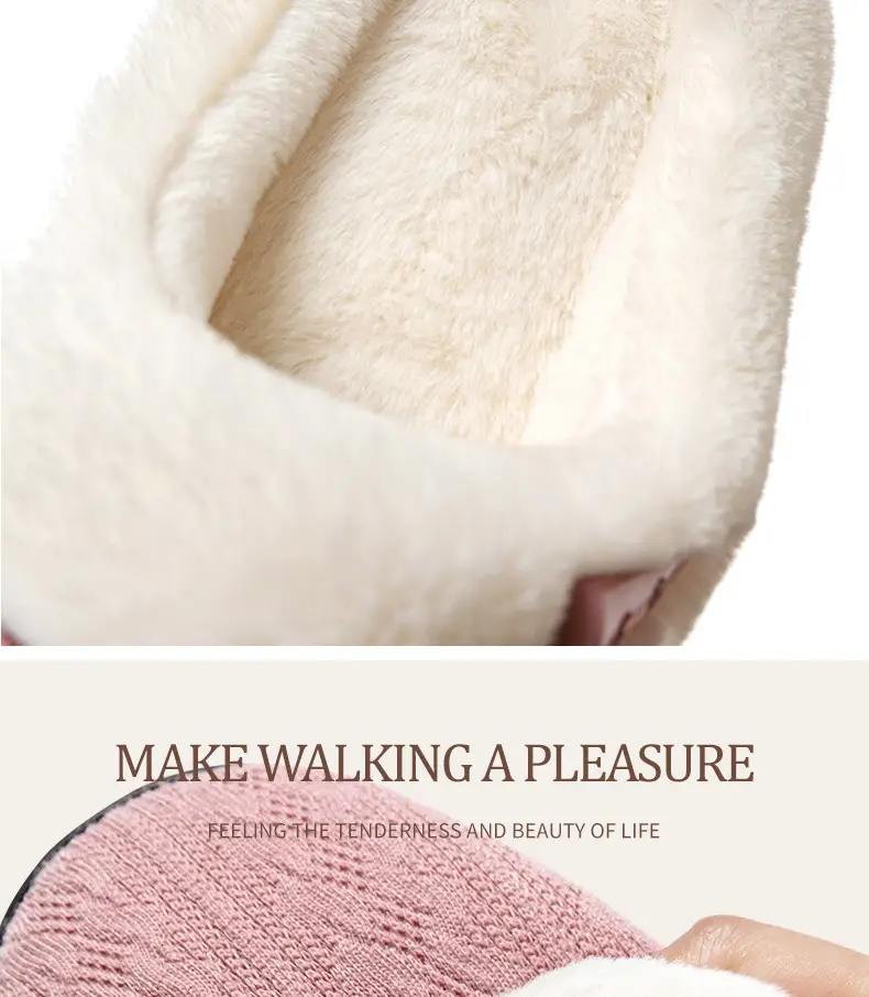 Cross-Border Foreign Trade Wholesale Furry Slippers, Home Indoor Non-Slip Thick-Soled Slippers, Flat-Soled Men's Warm Cotton Slippers — feature 6