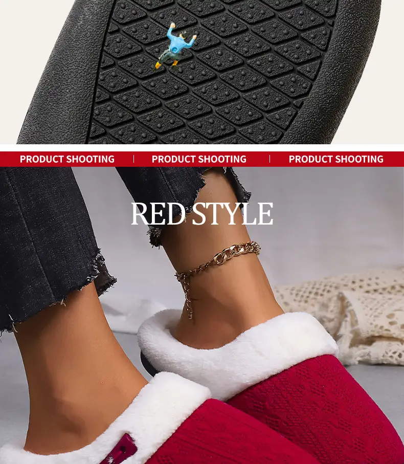 Cross-Border Foreign Trade Wholesale Furry Slippers, Home Indoor Non-Slip Thick-Soled Slippers, Flat-Soled Men's Warm Cotton Slippers — feature 9