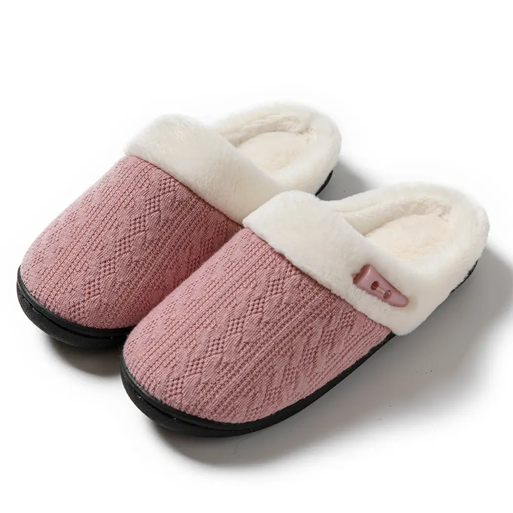 Cross-Border Foreign Trade Wholesale Furry Slippers, Home Indoor Non-Slip Thick-Soled Slippers, Flat-Soled Men's Warm Cotton Slippers