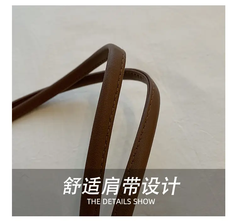 2023 Winter Brown Leather Shoulder Bag with "POV Fashion" Strap — feature 9