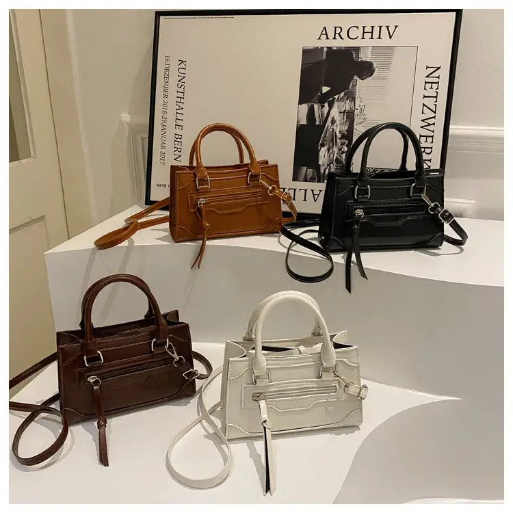 British Style Women's Shoulder Crossbody Bag 2023 New Stitching - Image 6