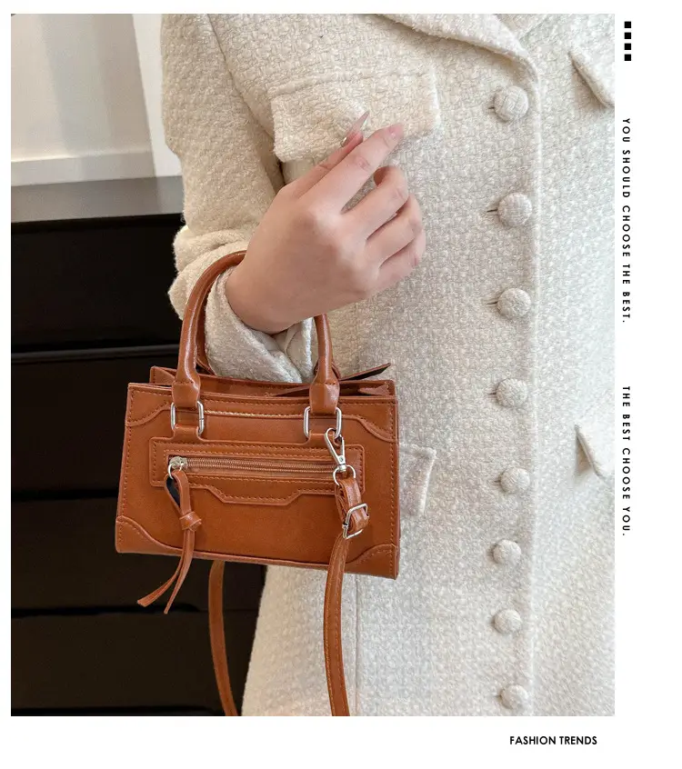 British Style Women's Shoulder Crossbody Bag 2023 New Stitching — feature 2