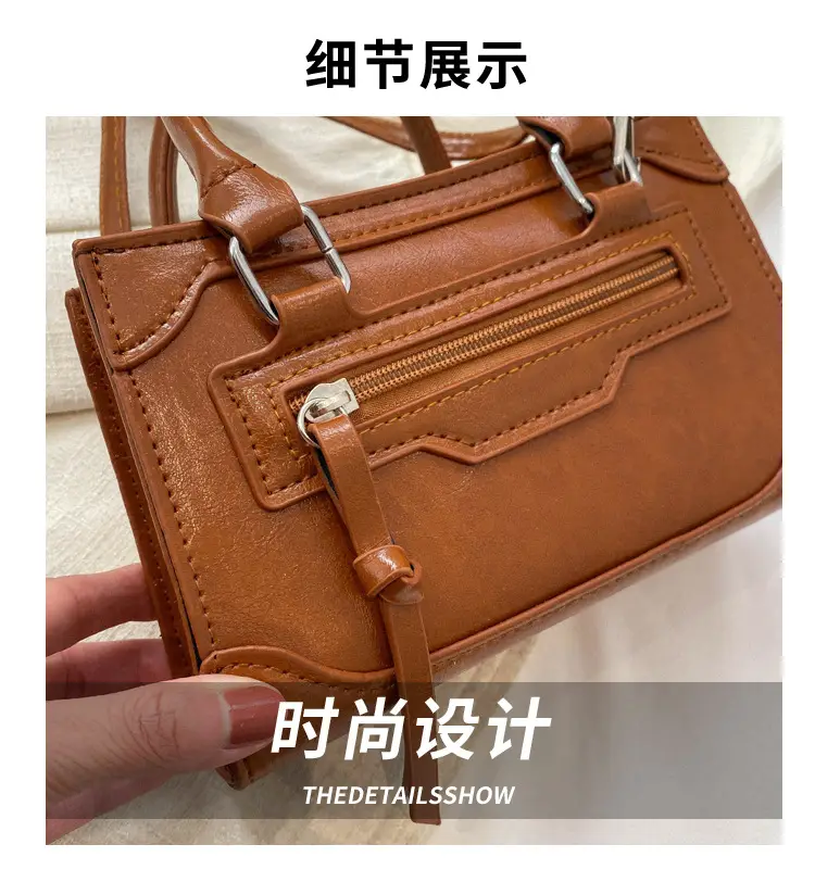 British Style Women's Shoulder Crossbody Bag 2023 New Stitching — feature 4