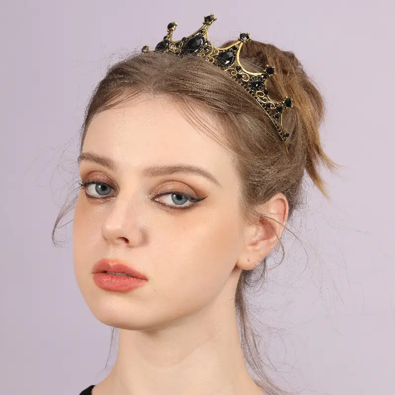 Vintage Baroque Crown with Blue Rhinestones - Image 22