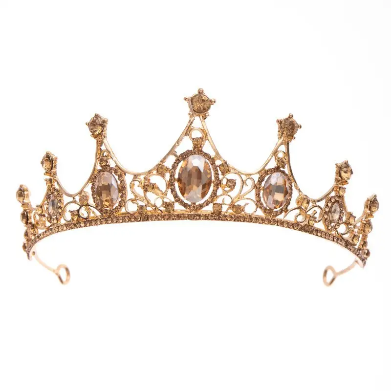 Vintage Baroque Crown with Blue Rhinestones - Image 25