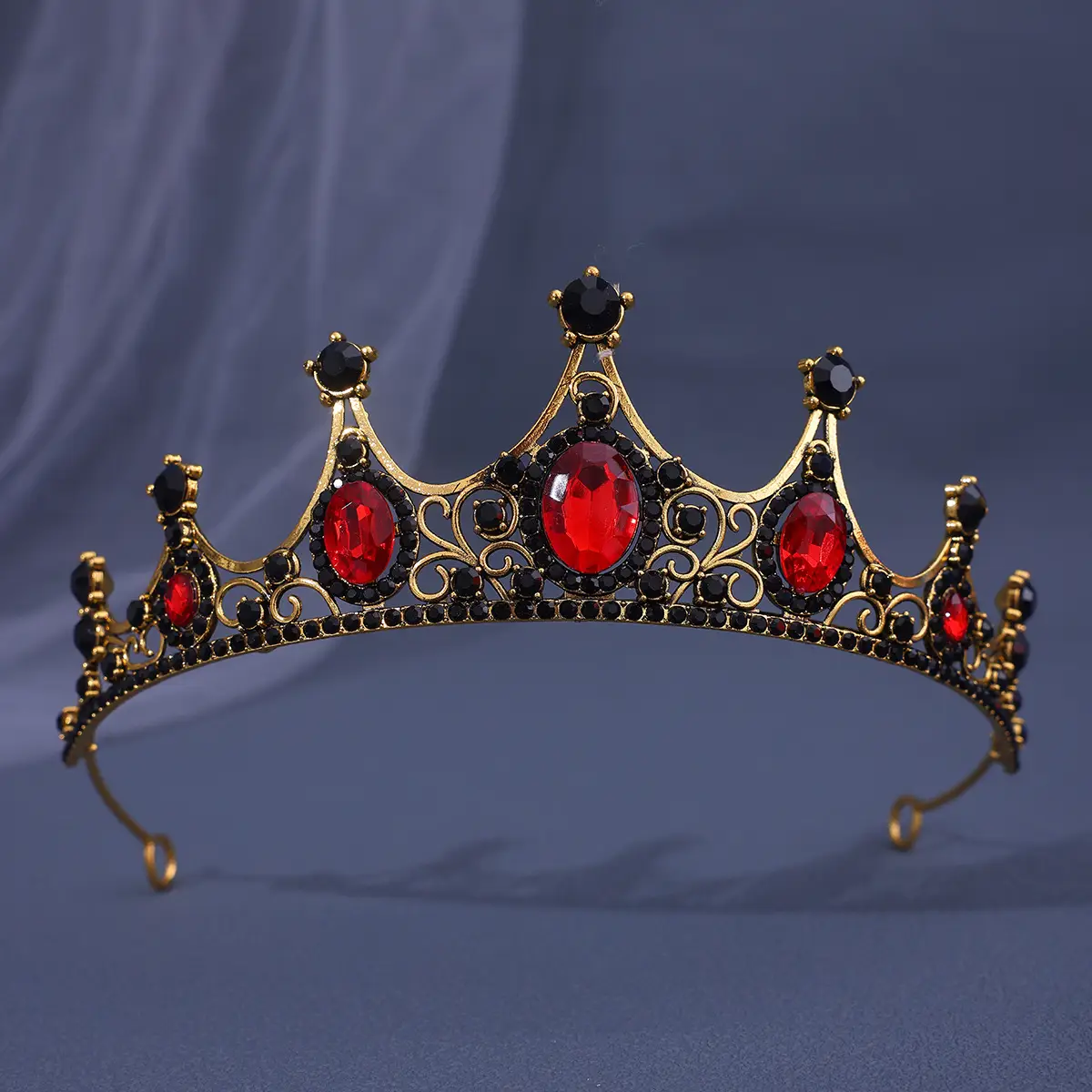 Vintage Baroque Crown with Blue Rhinestones - Image 14