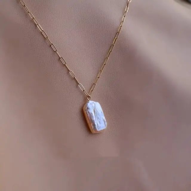 Gold Pearl Clavicle Necklace for Women - Image 2