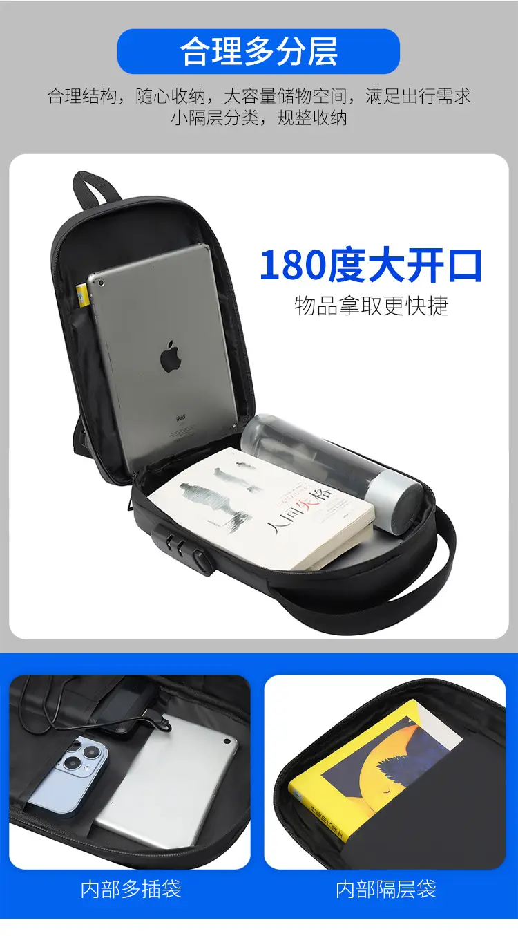 Men Waterproof Crossbody Bag with Multiple Compartments — feature 11
