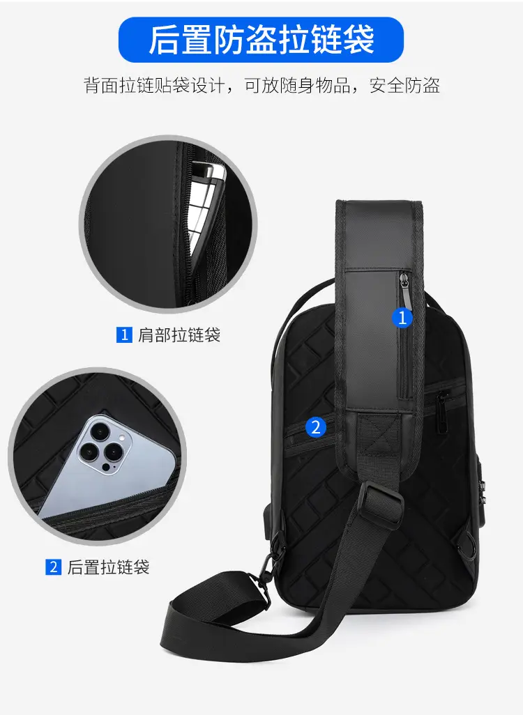 Men Waterproof Crossbody Bag with Multiple Compartments — feature 12