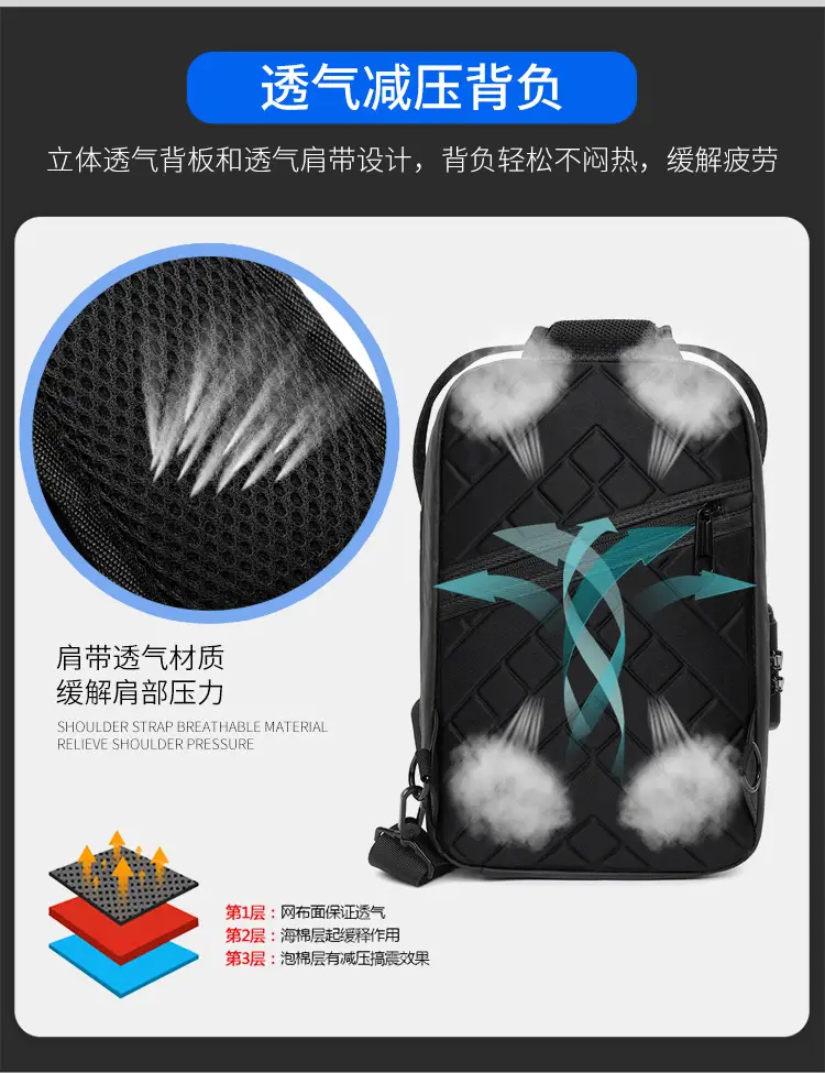 Men Waterproof Crossbody Bag with Multiple Compartments — feature 14