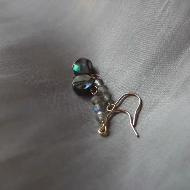 Natural Abalone Moonstone Earrings Women Gold Plated - Image 3