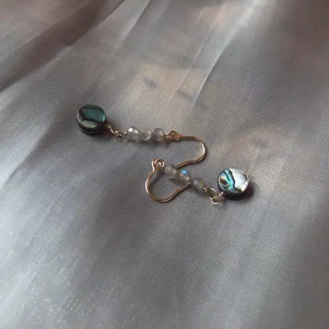 Natural Abalone Moonstone Earrings Women Gold Plated - Image 5