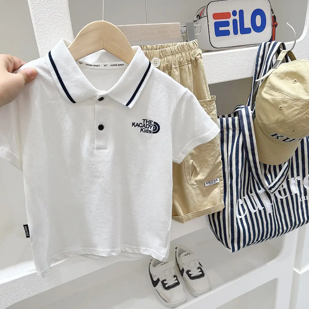 Boys White Polo Shirt Medium Big Summer Wear