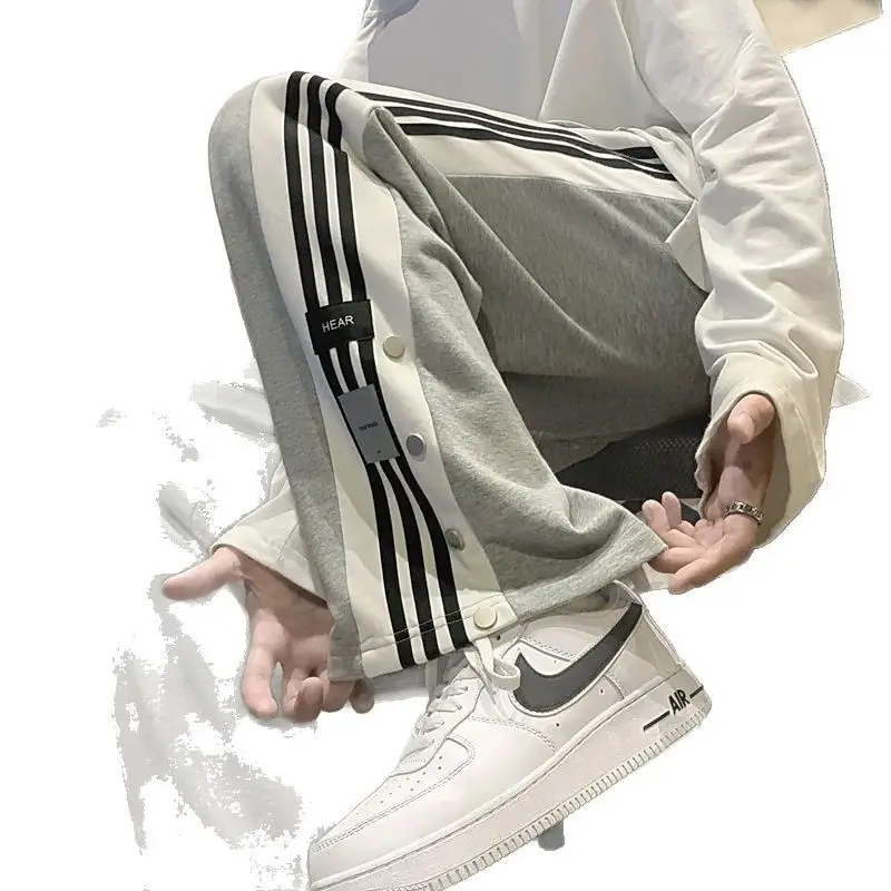 American Vibe School Pants White Black Stripes Wide Leg - Image 7
