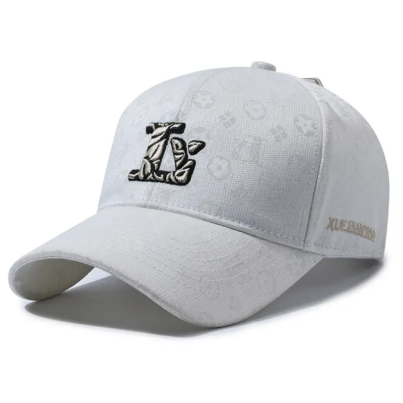 Men's Light Gray Logo Baseball Cap with Embroidered Design