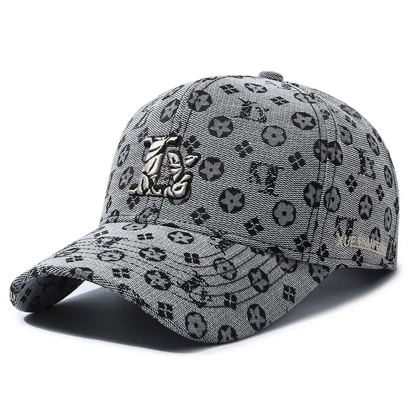 Men's Light Gray Logo Baseball Cap with Embroidered Design