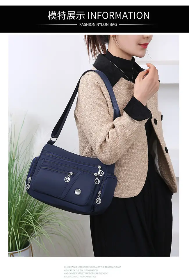 Women's Waterproof Nylon Shoulder Bag Large Capacity Korean Style — feature 10