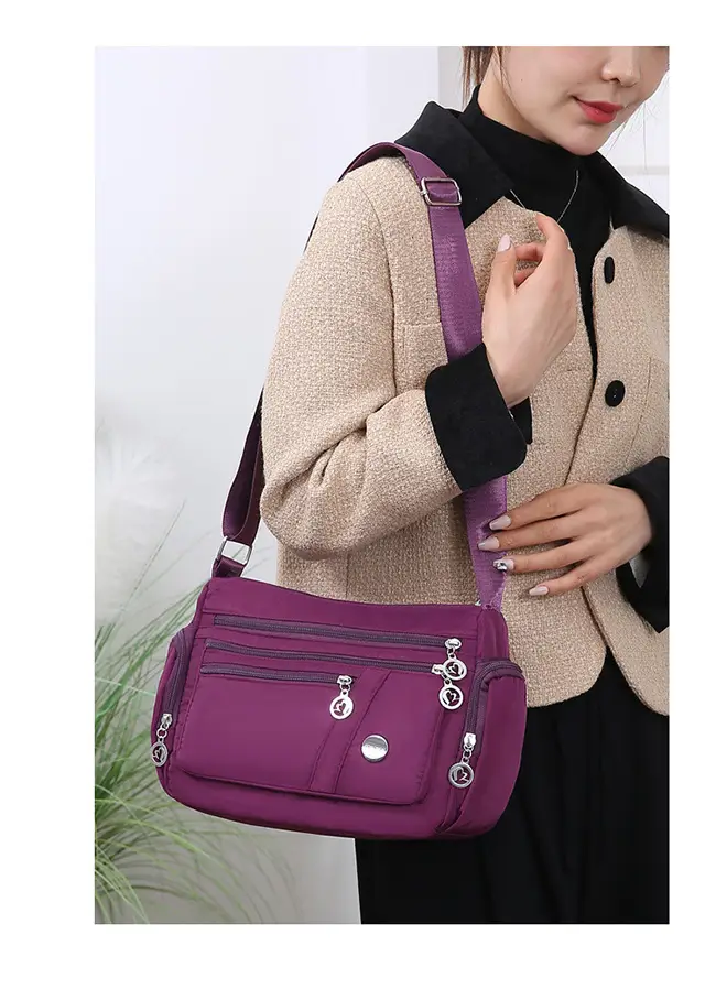 Women's Waterproof Nylon Shoulder Bag Large Capacity Korean Style — feature 17