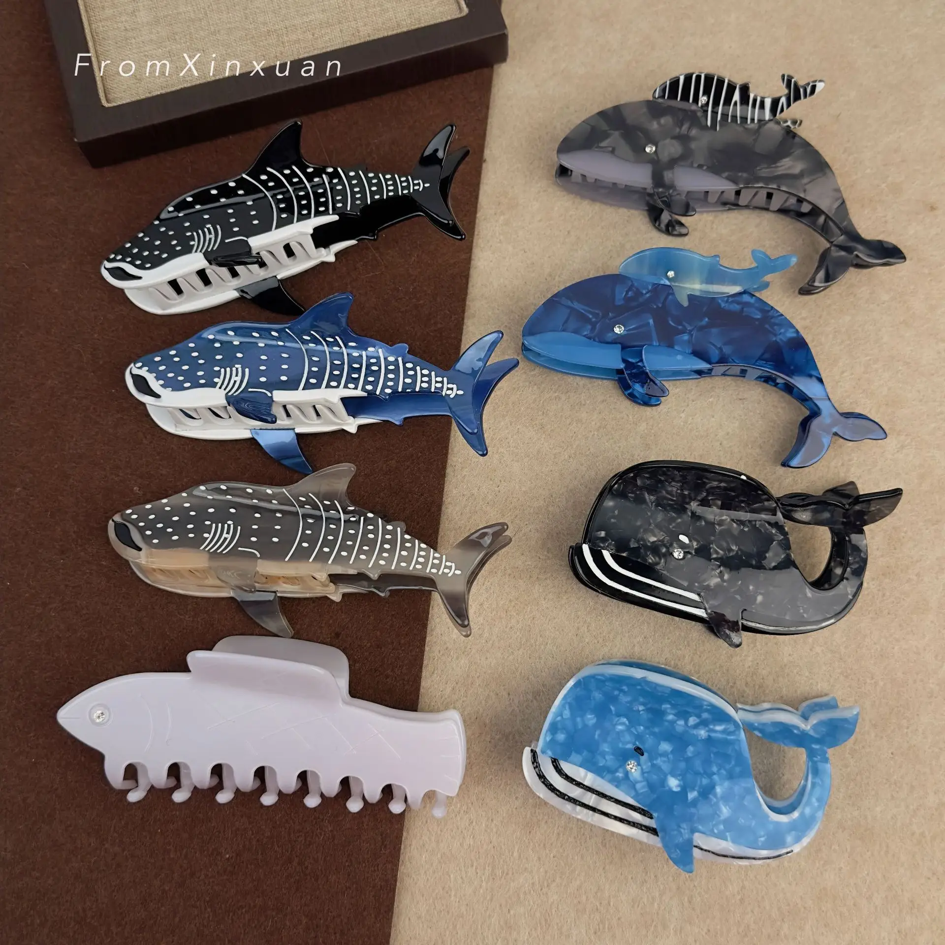Blue Shark Grip Alternative Personality Acetate Clip