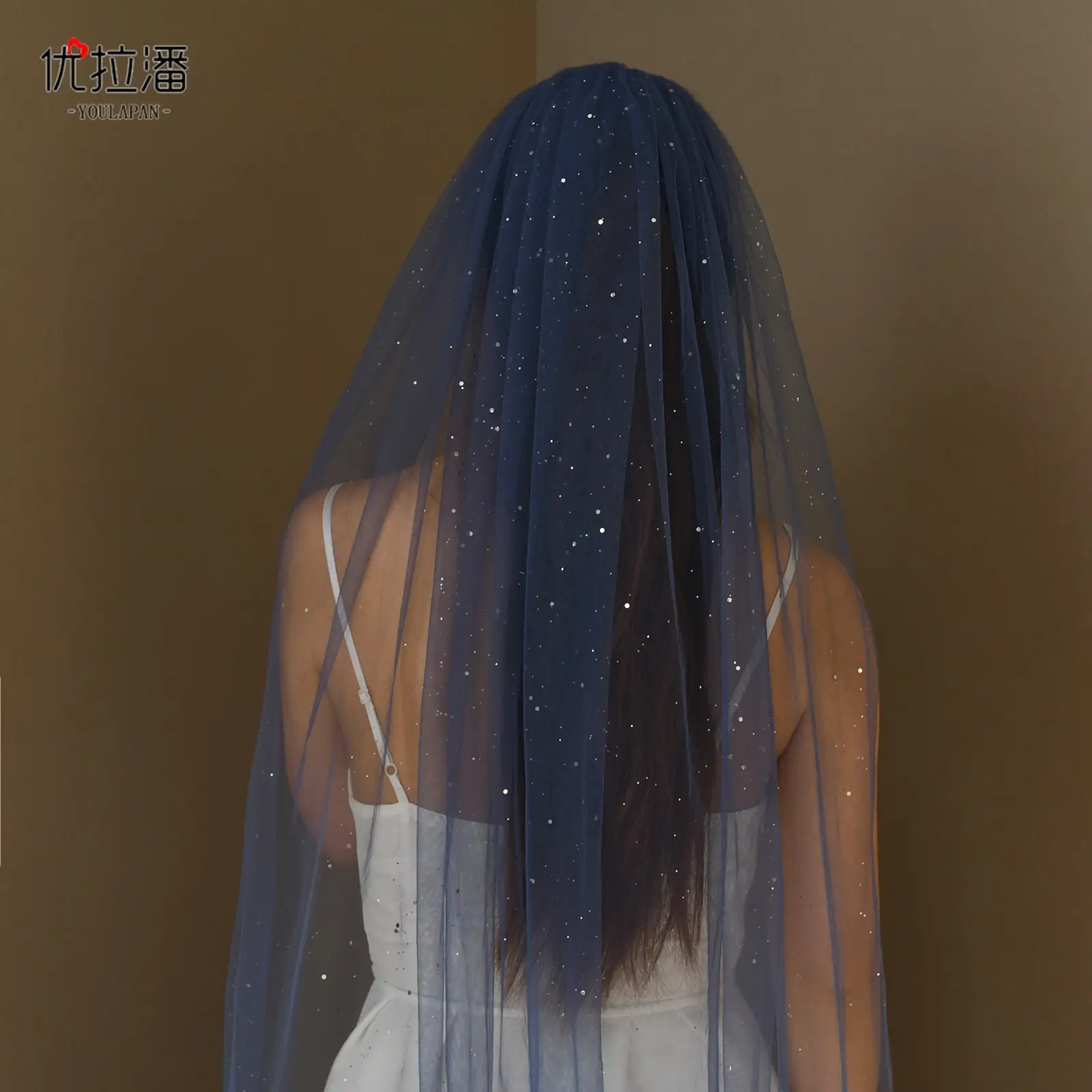 Yulapan V221 Bronzing Veil Bridal Stage Wear Maroon — feature 22