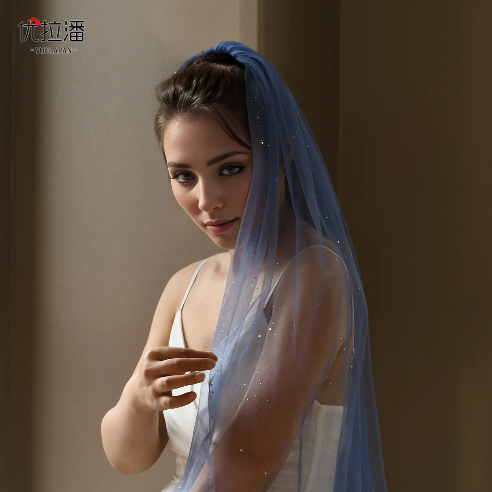 Yulapan V221 Bronzing Veil Bridal Stage Wear Maroon — feature 23