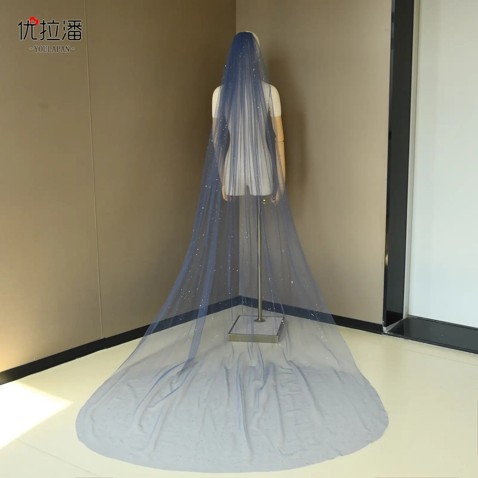 Yulapan V221 Bronzing Veil Bridal Stage Wear Maroon