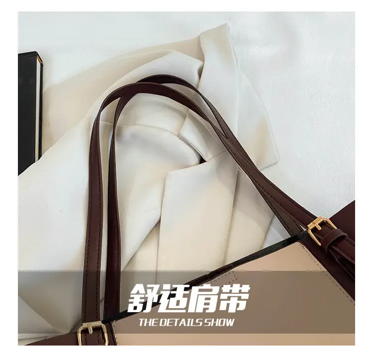 Retro Brown Beige Women's Shoulder Tote Bag 2023 — feature 3