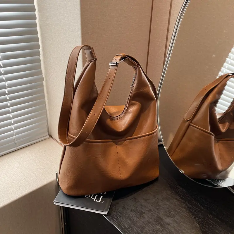 Vintage Brown Leather Shoulder Bag for Women 2024 - Image 6