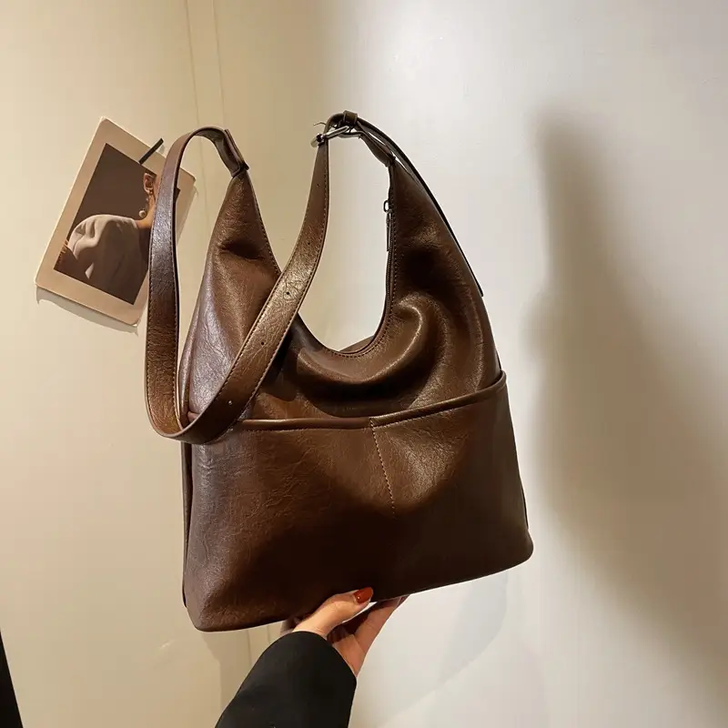 Vintage Brown Leather Shoulder Bag for Women 2024 - Image 7
