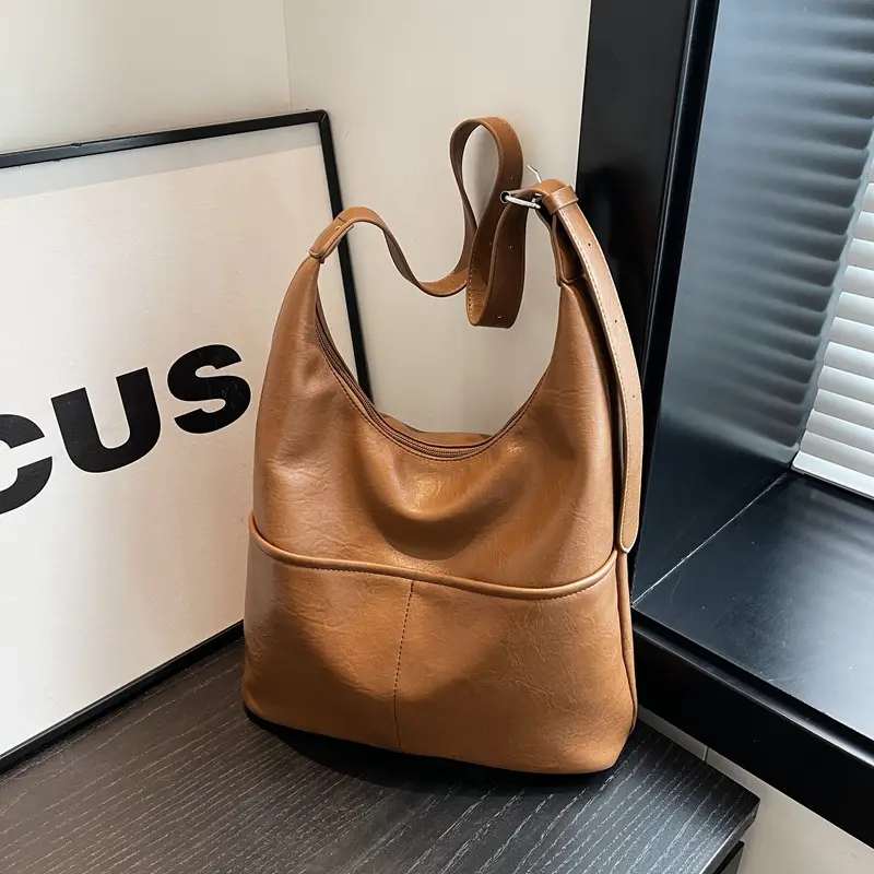 Vintage Brown Leather Shoulder Bag for Women 2024 - Image 8