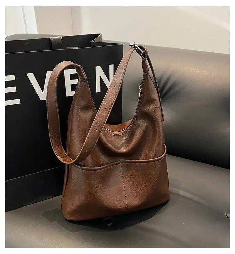 Vintage Brown Leather Shoulder Bag for Women 2024 — feature 1