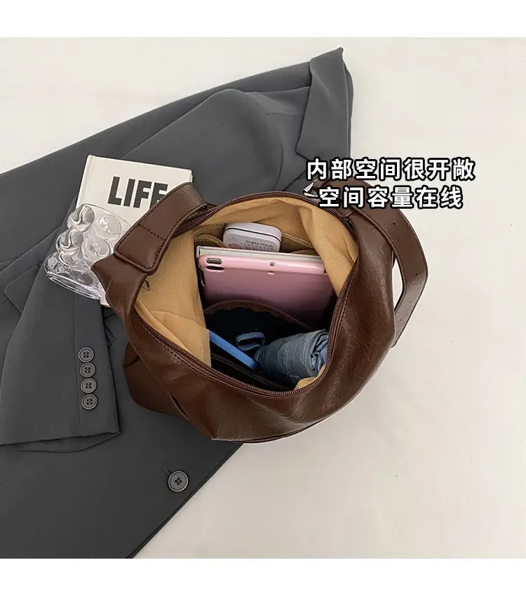 Vintage Brown Leather Shoulder Bag for Women 2024 — feature 7