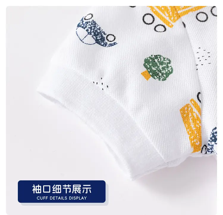 New Boys Printed Polo Shirt White Blue Short Sleeve — feature 12
