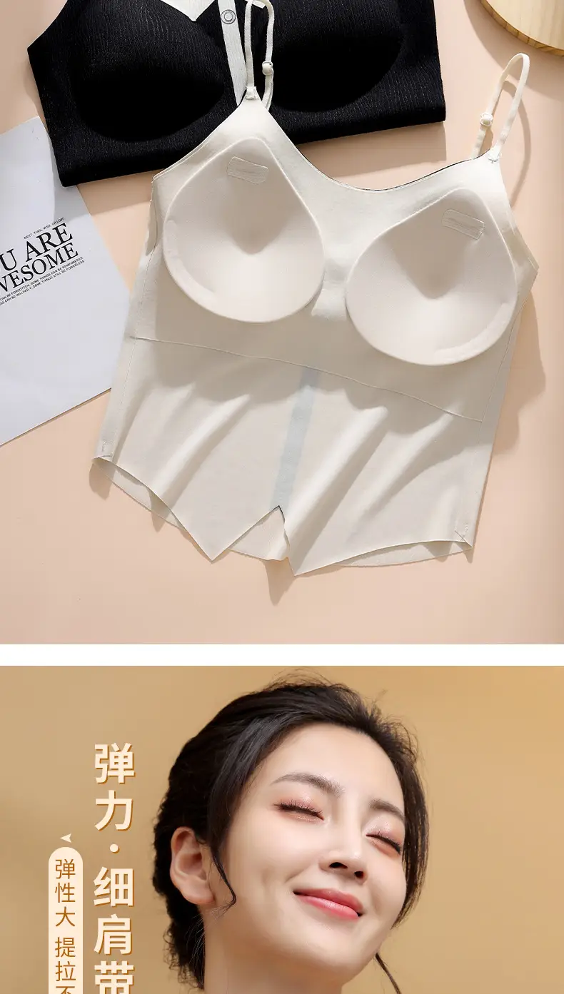 Women's Long Tube Camisole with Built-In Bra & Chest Pads — feature 10