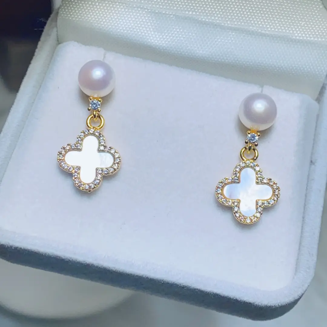 2024 Gold Plated Pearl Earrings for Women - Image 5