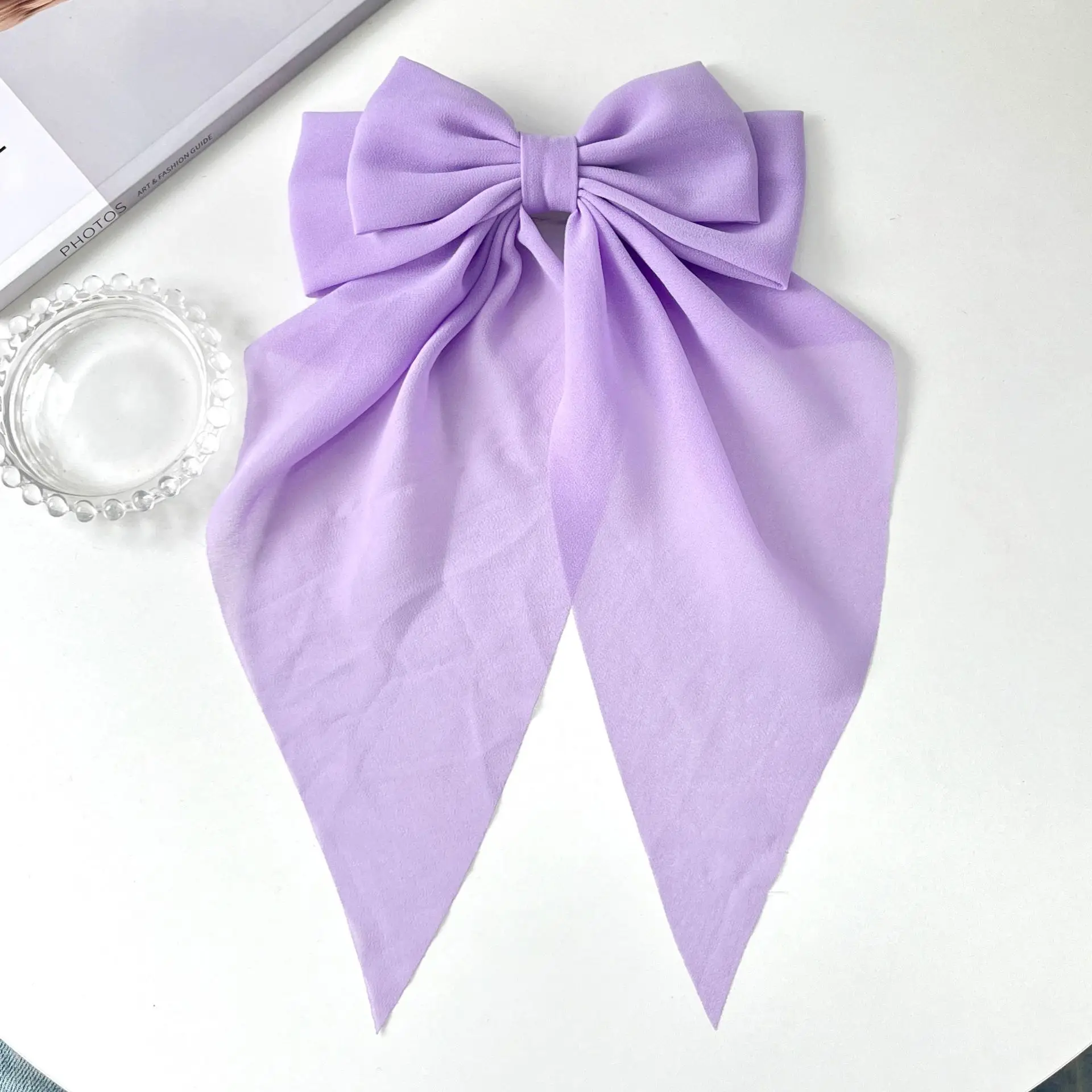 Lilac Bow Hairpin for Women with Spring Clip - Image 6