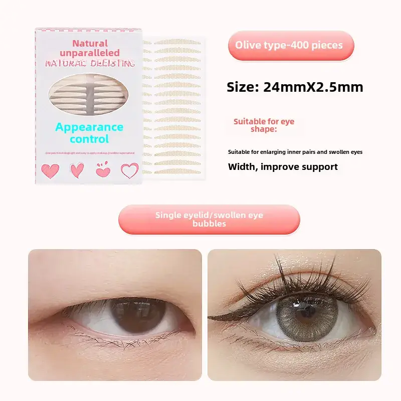 Natural Double Eyelid Stickers 400 Pcs Waterproof Seamless - Image 3