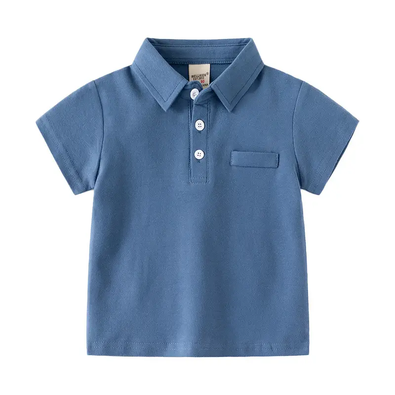 Boys Cotton Polo Shirt White Short Sleeve Summer - Image 9