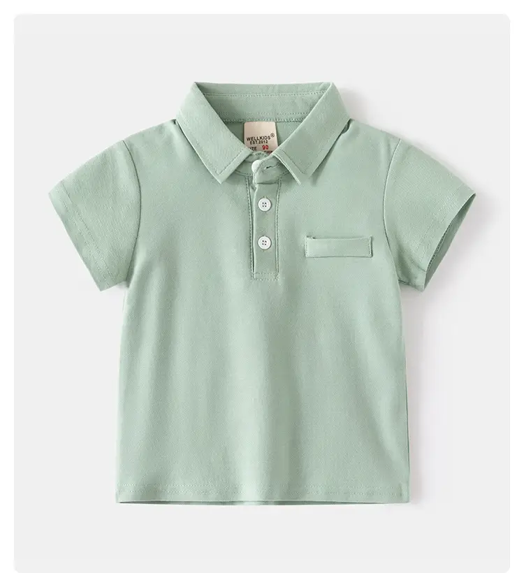 Boys Cotton Polo Shirt White Short Sleeve Summer β feature 1