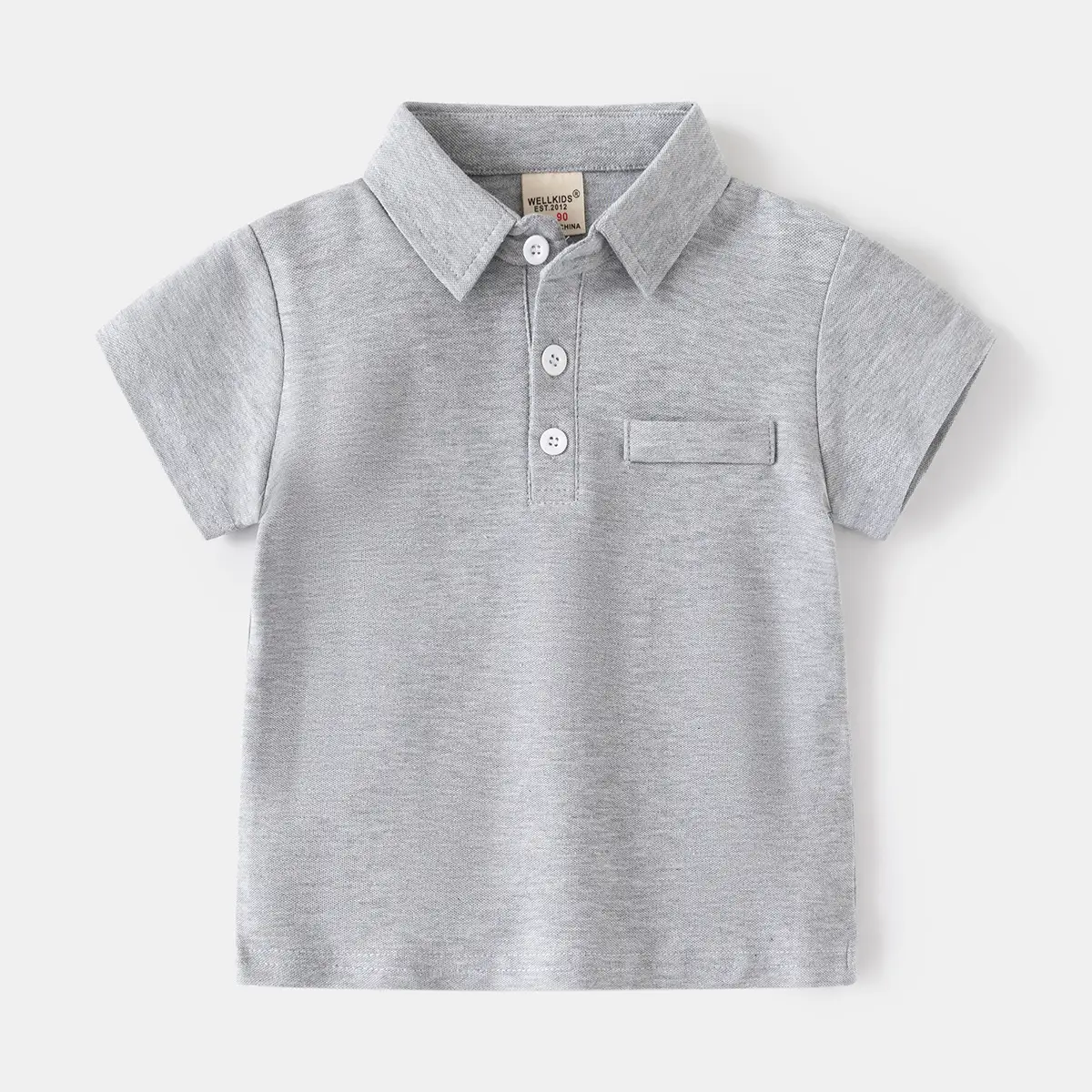 Boys Cotton Polo Shirt White Short Sleeve Summer - Image 2