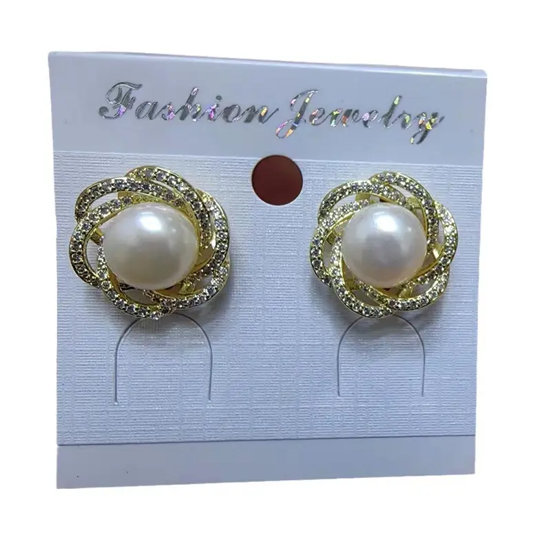Full Circle Diamond Pearl Earrings for Women - Image 6