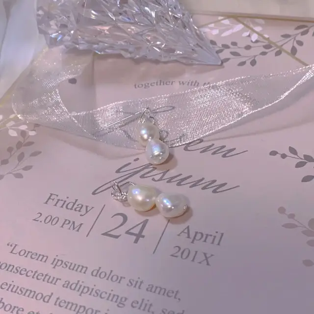 Two Baroque Pearl Earrings S925 Silver Women — feature 5