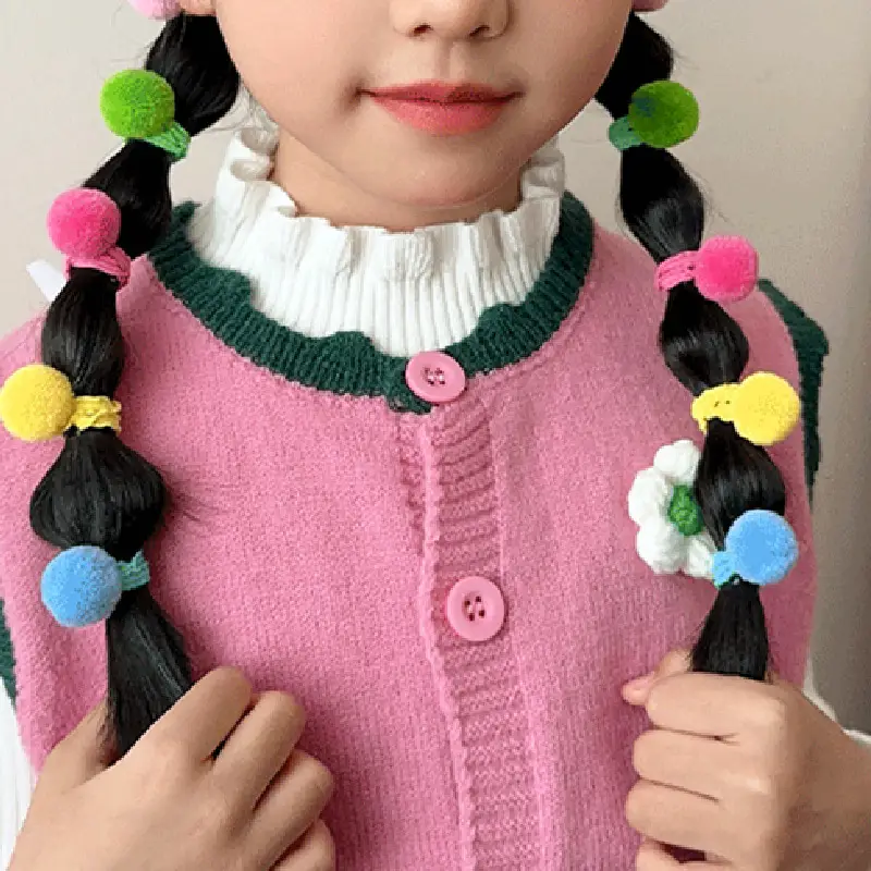 Baby Hair Bands Wool Ball Mini Hair Accessories - Image 6