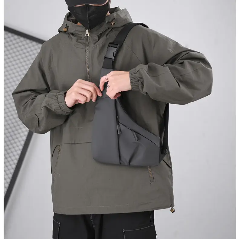 New Men's Black Crossbody Shoulder Bag Lightweight Casual - Image 3