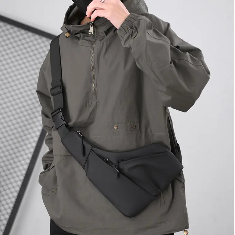 New Men's Black Crossbody Shoulder Bag Lightweight Casual - Image 4