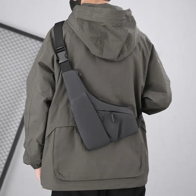 New Men's Black Crossbody Shoulder Bag Lightweight Casual - Image 5