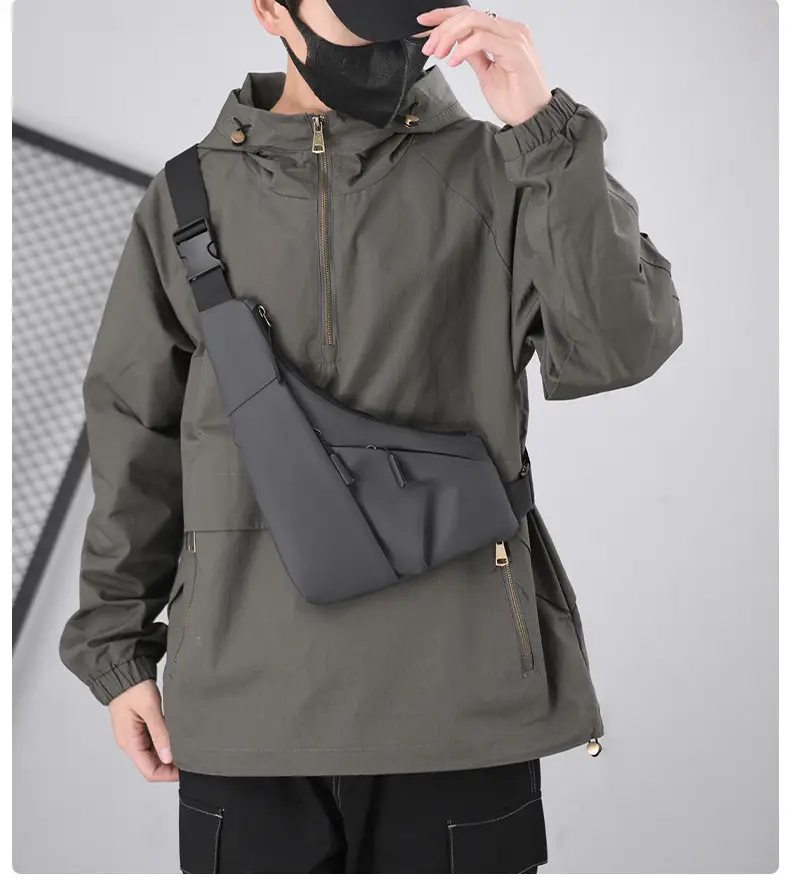 New Men's Black Crossbody Shoulder Bag Lightweight Casual — feature 13
