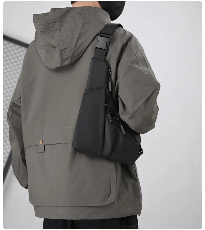 New Men's Black Crossbody Shoulder Bag Lightweight Casual — feature 14