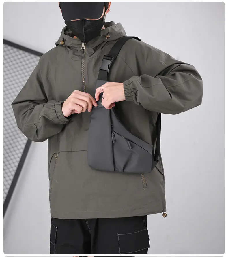 New Men's Black Crossbody Shoulder Bag Lightweight Casual — feature 17