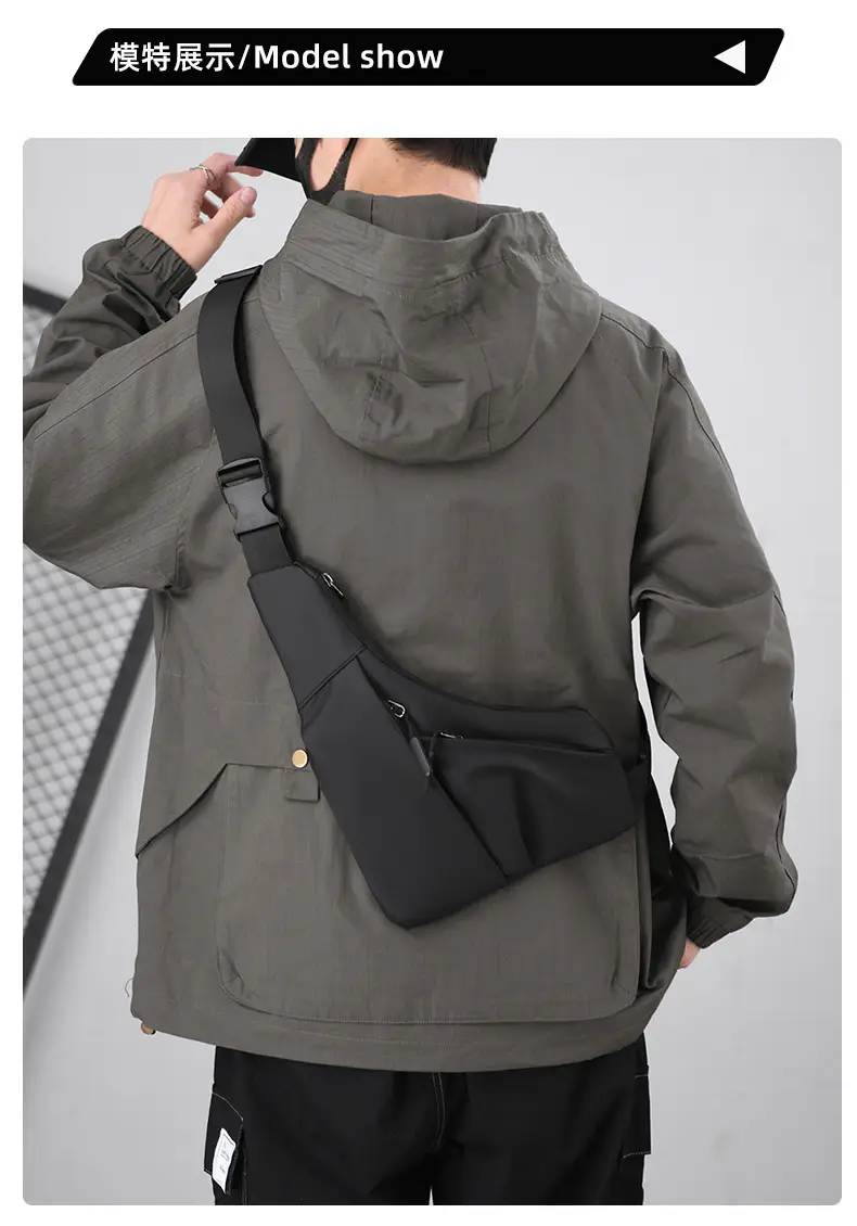 New Men's Black Crossbody Shoulder Bag Lightweight Casual — feature 18